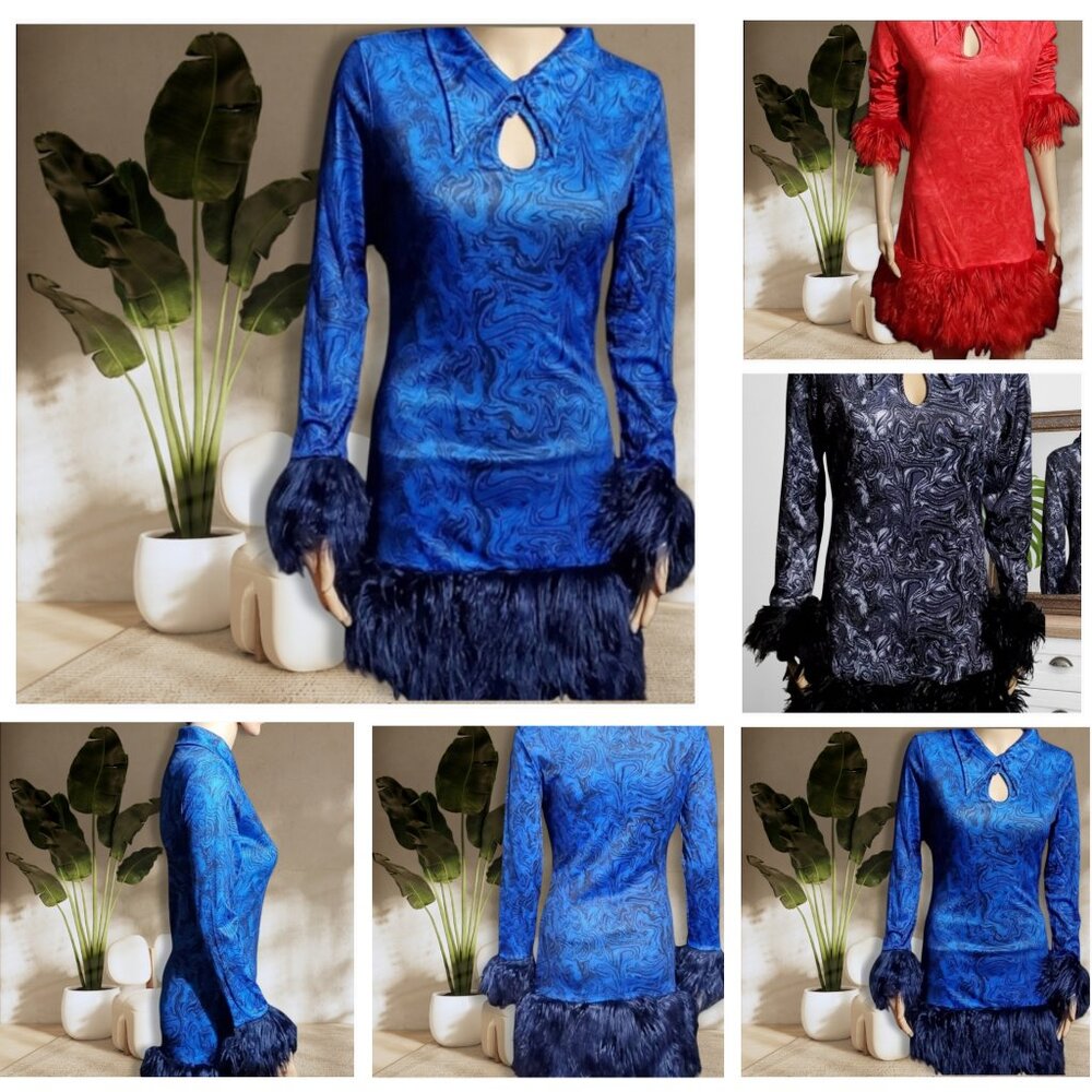 NWT Faux Fur Bodycon Dress Bundle — Set of 3— Size Large Multiple Colors